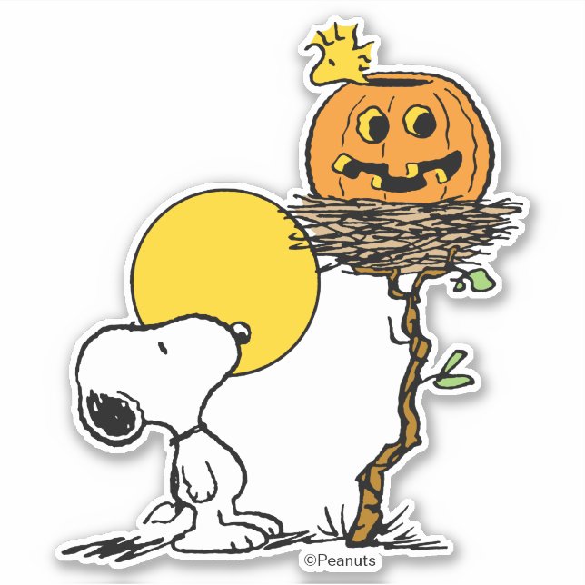 Snoopy & Woodstock Nest With Jack O' Lantern (Front)