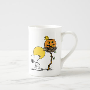 Snoopy & Woodstock Nest With Jack O' Lantern Bone China Mug