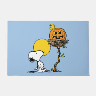 Snoopy & Woodstock Nest With Jack O' Lantern Doormat