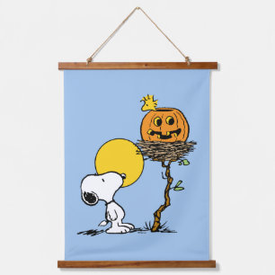 Snoopy & Woodstock Nest With Jack O' Lantern Hanging Tapestry