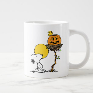Snoopy & Woodstock Nest With Jack O' Lantern Large Coffee Mug