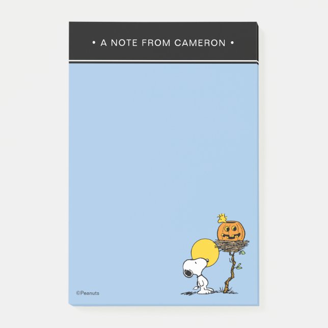 Snoopy & Woodstock Nest With Jack O' Lantern Post-it Notes (Front)