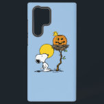 Snoopy & Woodstock Nest With Jack O' Lantern Samsung Galaxy Case<br><div class="desc">Celebrate Halloween with this charming design featuring Snoopy, the beloved beagle, gazing up at the warm glow of a full autumn moon. Woodstock sits cheerfully atop a playful jack-o'-lantern nestled in his tree-top perch. With classic Peanuts charm, this design captures the magic of the Halloween season, perfect for adding a...</div>
