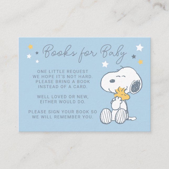 Snoopy & Woodstock | Over the Moon Baby Shower Enc Enclosure Card (Front)