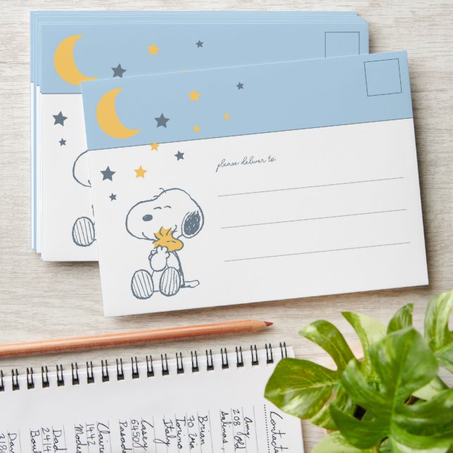 Snoopy & Woodstock | Over the Moon Baby Shower Envelope (Stacked)