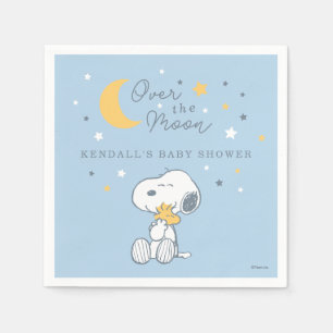 Snoopy & Woodstock   Over the Moon Baby Shower Nap Napkin