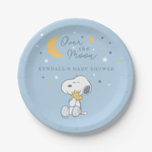 Snoopy & Woodstock   Over the Moon Baby Shower Pap Paper Plate