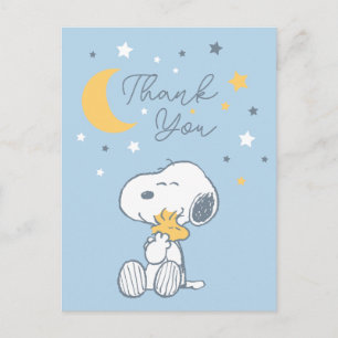 Snoopy & Woodstock Over the Moon Thank You Postcar Postcard