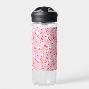 Snoopy & Woodstock Pink Hearts Pattern Water Bottle