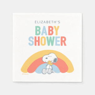 Snoopy & Woodstock Rainbow Baby Shower Napkins