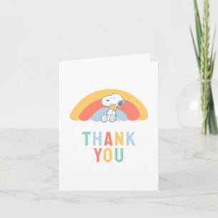 Snoopy & Woodstock Rainbow Baby Shower Thank You Card