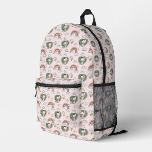 Snoopy & Woodstock Rainbow Heart Pattern Printed Backpack