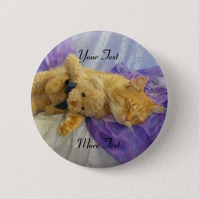 Snoozing Kitty Button (Front)