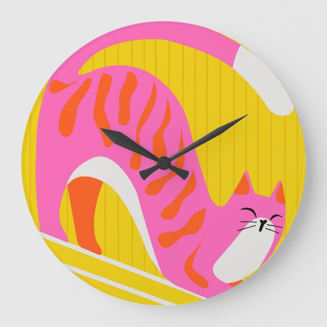 Snoozing Whiskers Large Clock (Front)