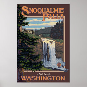 Snoqualmie Falls (Jour) Washington Travel Poster