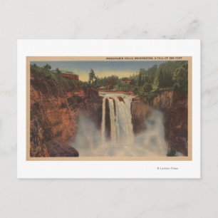 Snoqualmie Falls, WA - View of Falls & Lodge Postcard