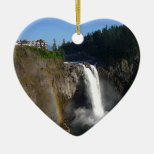 Snoqualmie Falls Washington Ceramic Ornament