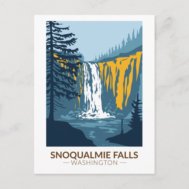 Snoqualmie Falls Washington Waterfall Vintage Postcard (Front)