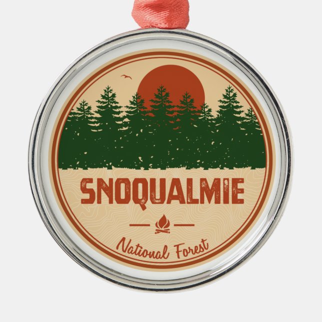 Snoqualmie National Forest Metal Ornament (Front)