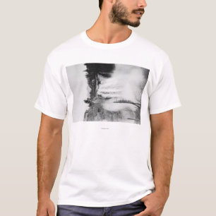 Snoqualmie, WA - Falls and Lodge Photograph T-Shirt