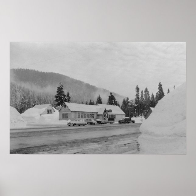 Snoqualmie, WA - Summit Inn Ski Area Photograph Poster (Front)