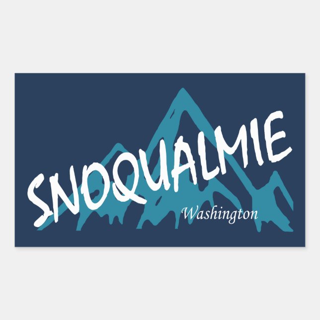 Snoqualmie Washington Mountains Sticker (Front)