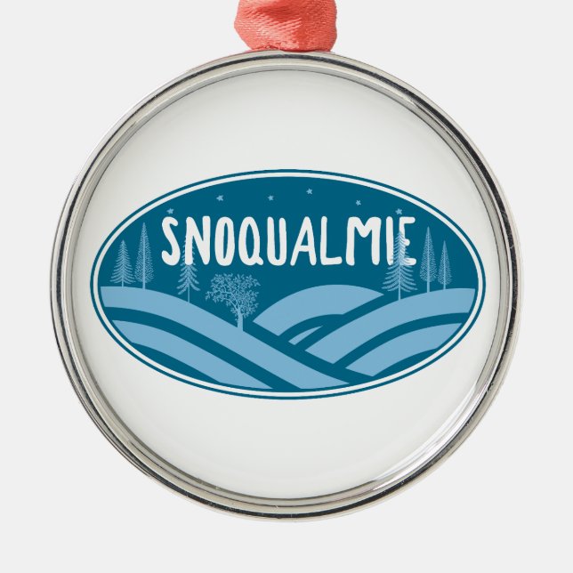 Snoqualmie Washington Outdoors Metal Ornament (Front)