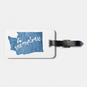 Snoqualmie Washington Wood Grain Luggage Tag