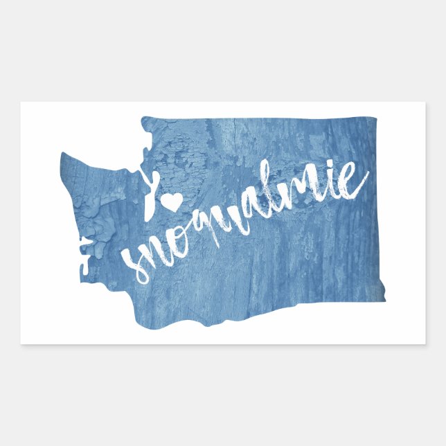 Snoqualmie Washington Wood Grain Sticker (Front)
