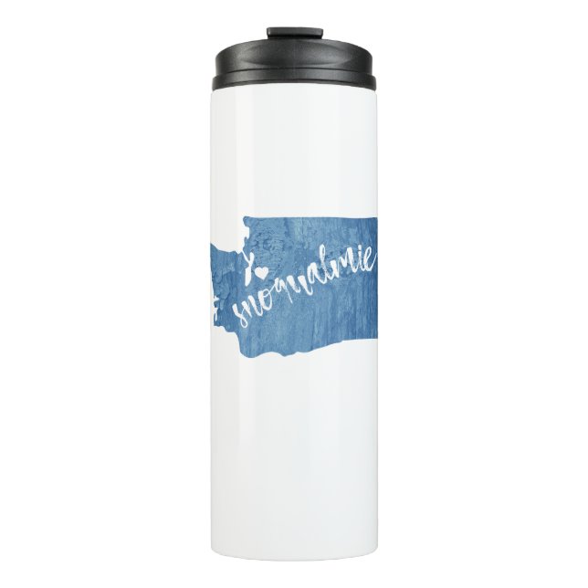 Snoqualmie Washington Wood Grain Thermal Tumbler (Front)