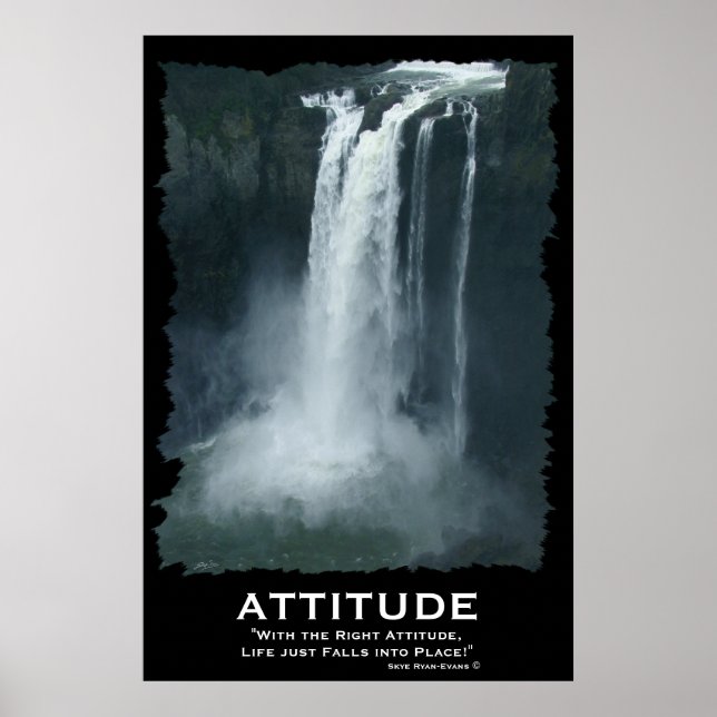 Snoqualmie Waterfall ATTITUDE Motivational Poster (Front)