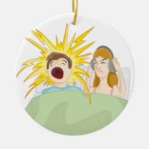 Snoring Husband Ceramic Ornament