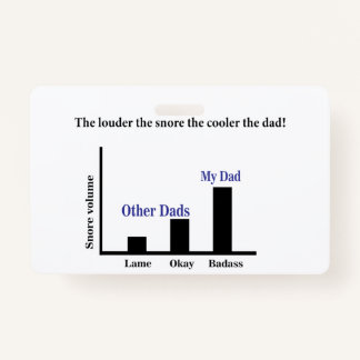 Snoring Kool Dad Fathers Day Greetings Card Badge