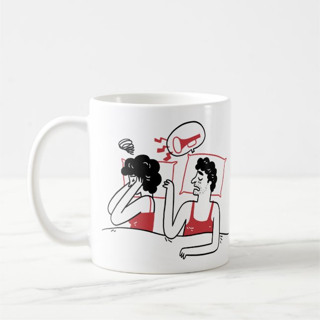 Snoring Loud Cheeky Romantic Funny Coffee Mug (Left)