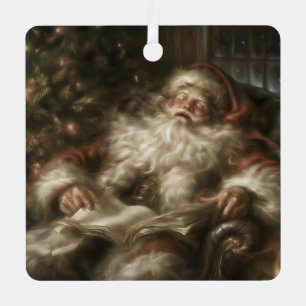 Snoring Santa Metal Ornament