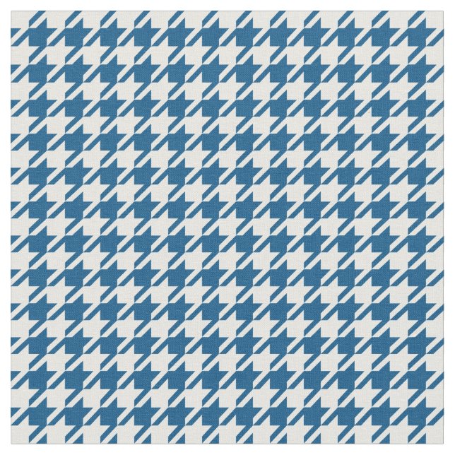 Snorkel Blue & White Houndstooth Fabric (Close Up)