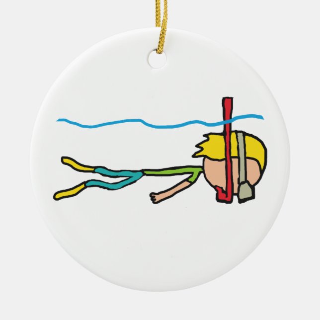 Snorkel Ceramic Ornament (Front)