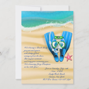 Snorkel Gear Beach Party Invitation