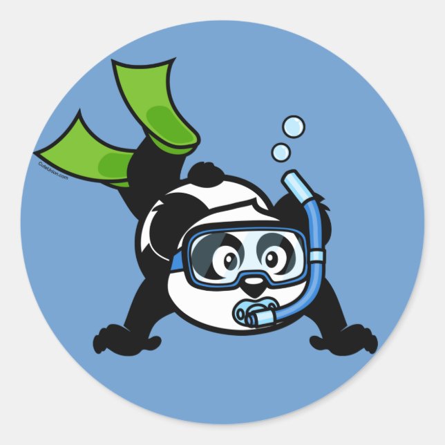Snorkel Panda Classic Round Sticker (Front)