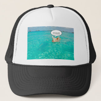 Snorkel Swimming Pig Customize Text Trucker Hat