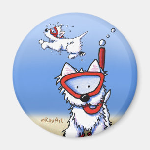 Snorkel Westie Magnet