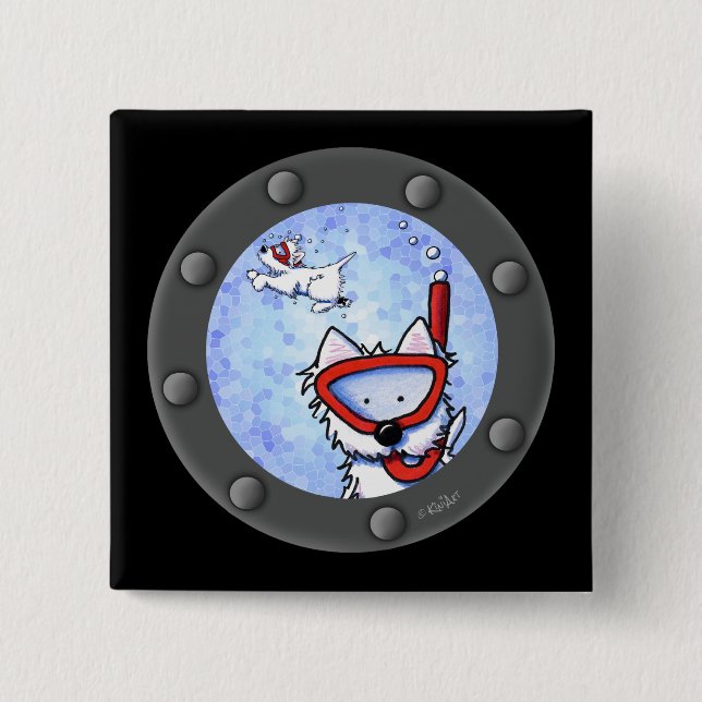Snorkel Westies Porthole 2 Inch Square Button (Front)