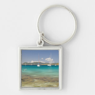 Snorkelers in idyllic Pirates Bight cove, Bight, Keychain