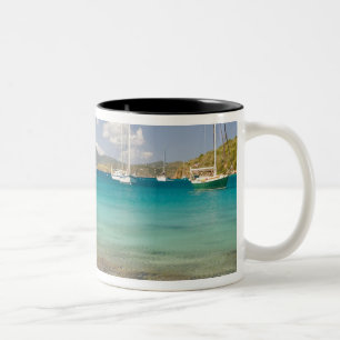 Snorkelers in idyllic Pirates Bight cove, Bight, Two-Tone Coffee Mug