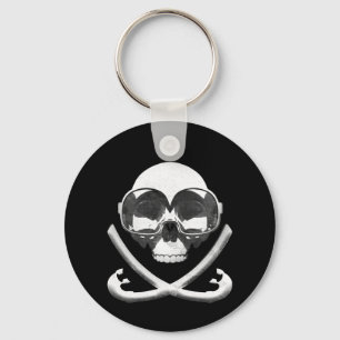 Snorkelling and Scuba Diving Pirate Skull Flag Keychain