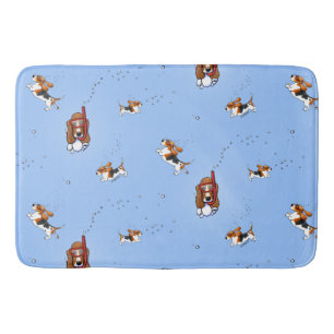 Snorkelling Basset Hounds Bath Mat