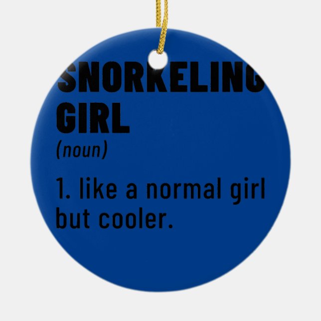 Snorkelling Girl Noun Definition Diver Scuba Ceramic Ornament (Front)