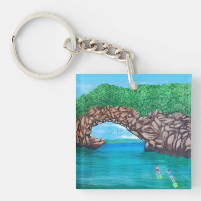 Snorkelling in Paradise Keychain (Front)