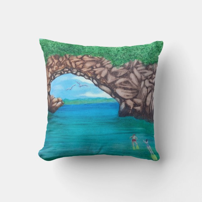 Snorkelling in Paradise Throw Pillow (Front)