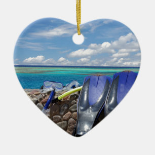 snorkelling tools ceramic ornament